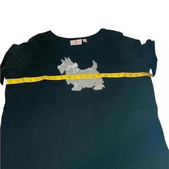 Quacker Factor size L black Sweater with Dog holiday - Picture 4 of 6